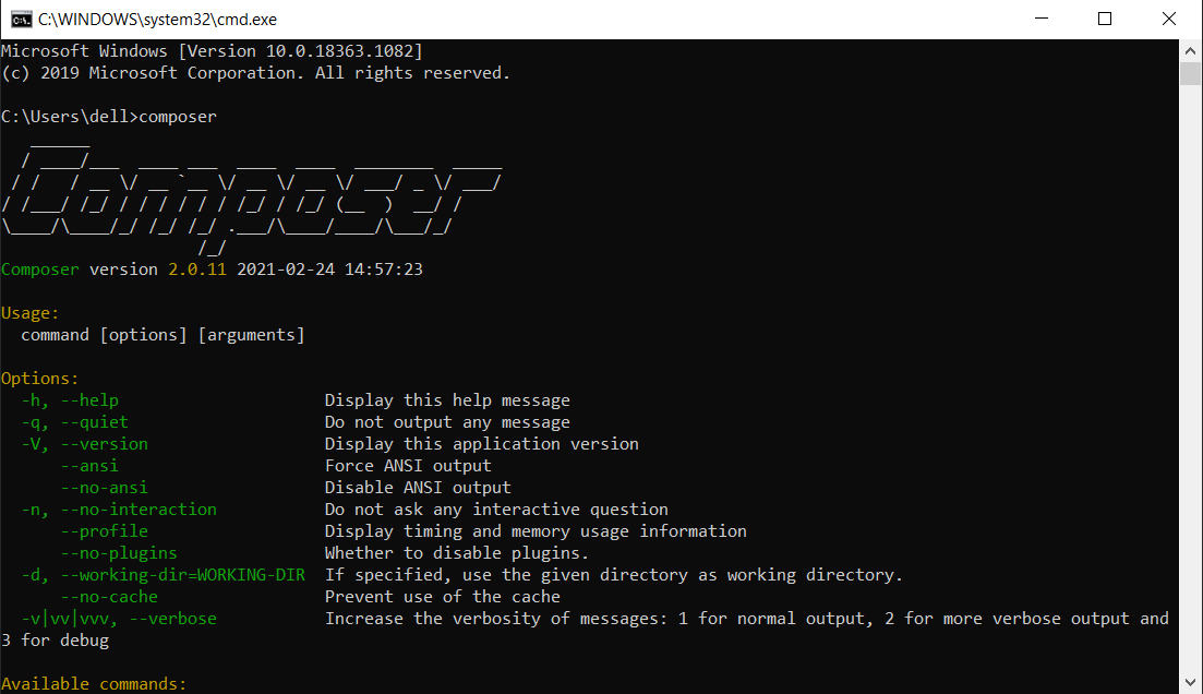 How to Install Composer Install Composer on Window