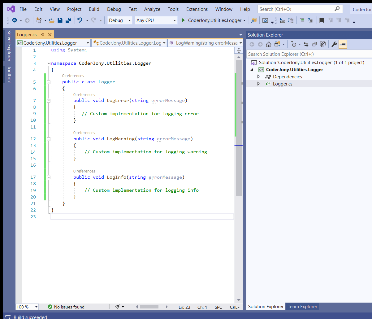 CoderJony Creating NuGet package using Visual Studio 2019 and