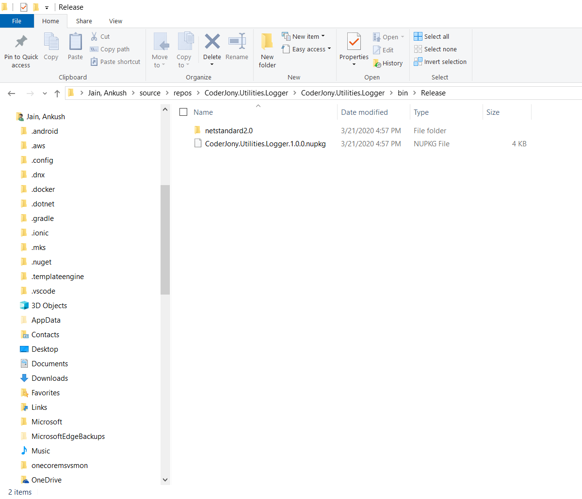 CoderJony Creating NuGet package using Visual Studio 2019 and