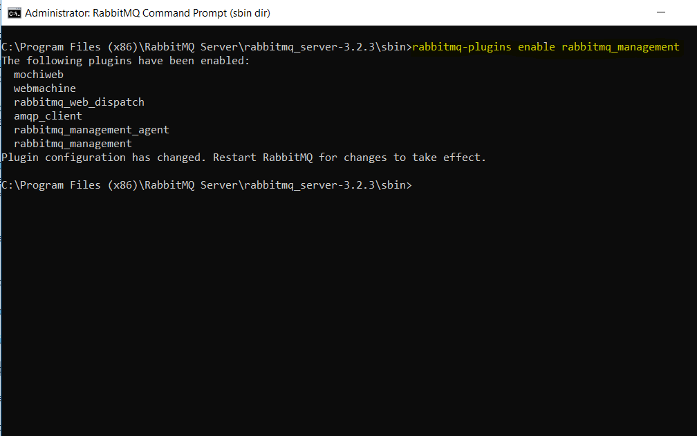 CoderJony How to enable RabbitMQ Management Plugin in Windows