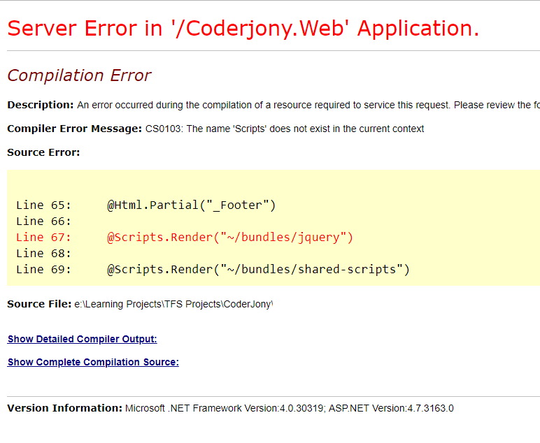 CoderJony The name 'Scripts' does not exist in the current context