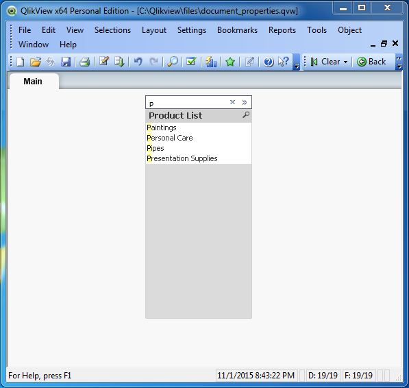 QlikView список