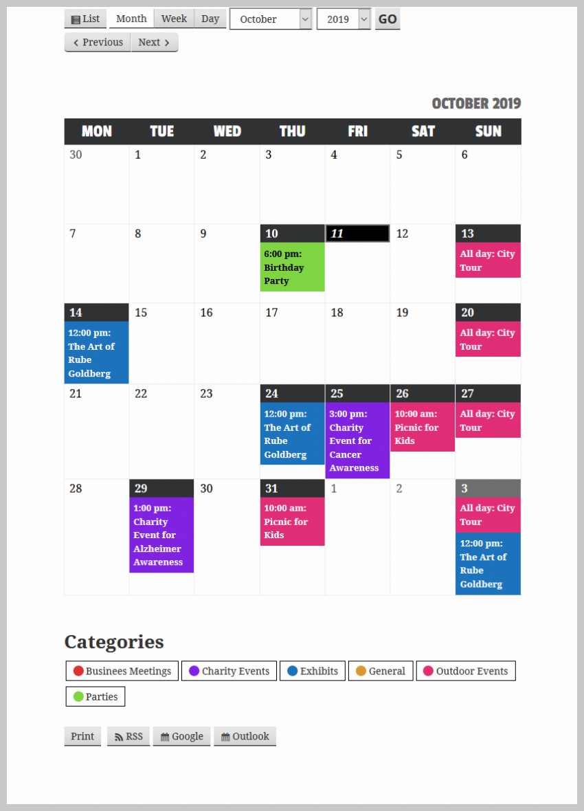 Показать календарь событий с бесплатным плагином WordPress Calendar Показать календарь событий с бесплатным плагином WordPress Calendar