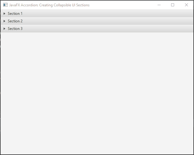 JavaFX Accordion Creating Collapsible UI Sections
