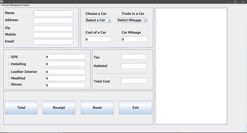 Vehicle Inventory Management System using Java and GUI Abhinav123