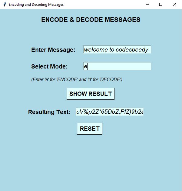 String Encoding and Decoding in Python using Tkinter malavikaanand