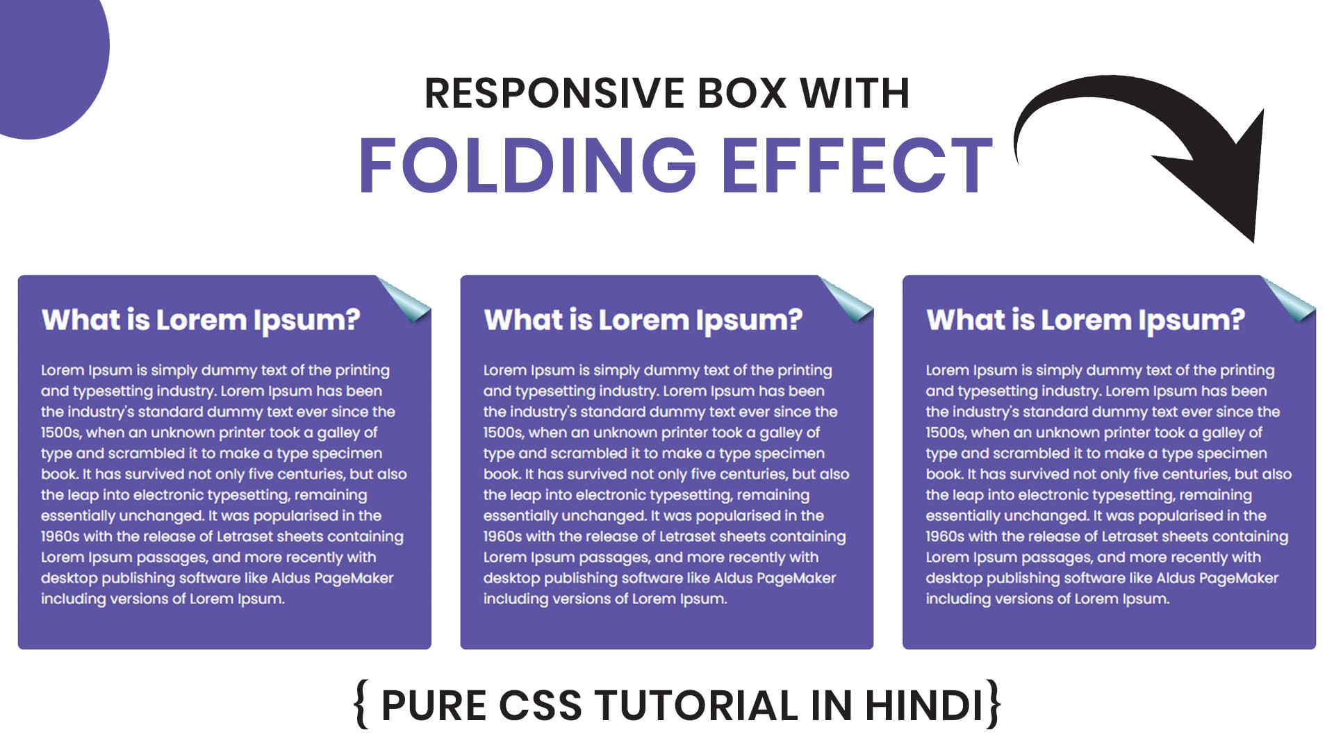 Responsive Box Content With Corner Folding Effect Code4Education