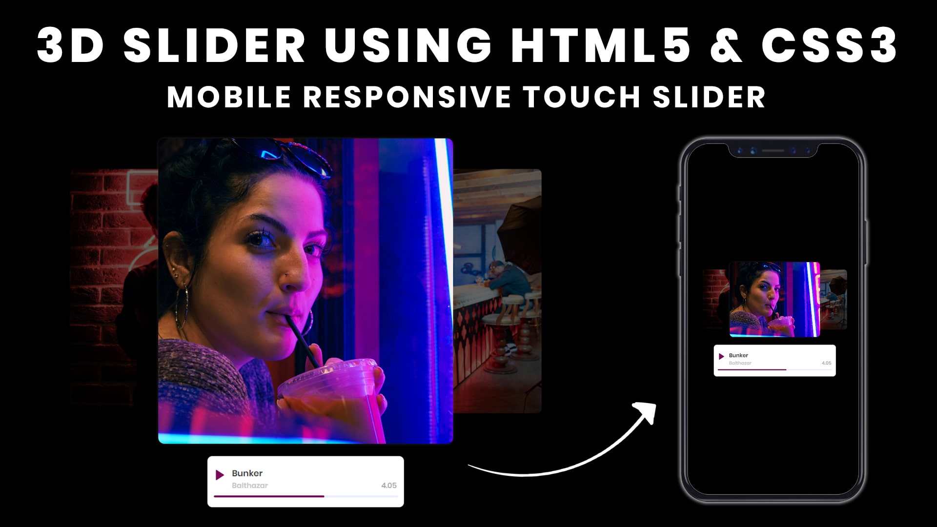 Responsive 3D Touch Slider Carousel Design using Html & CSS.