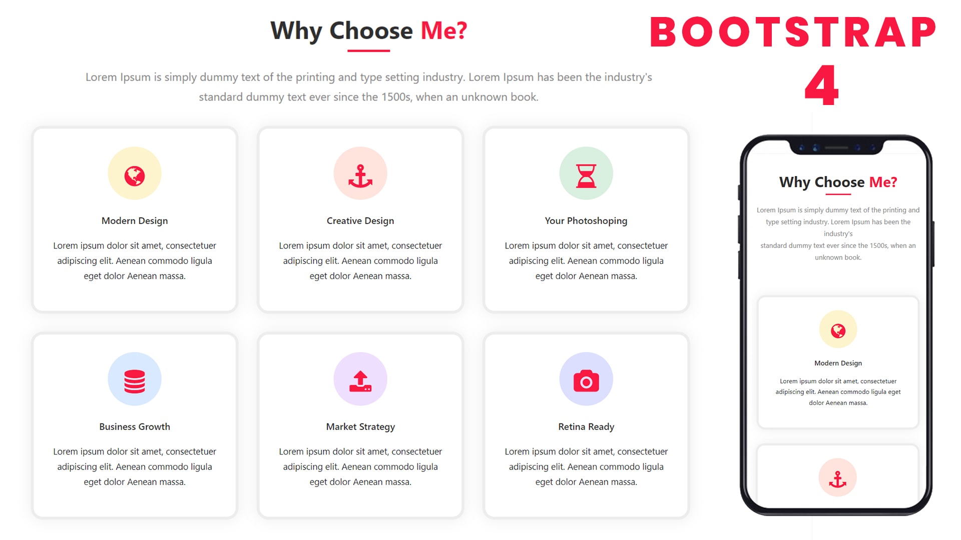 Responsive Our Service Section Design With Bootstrap