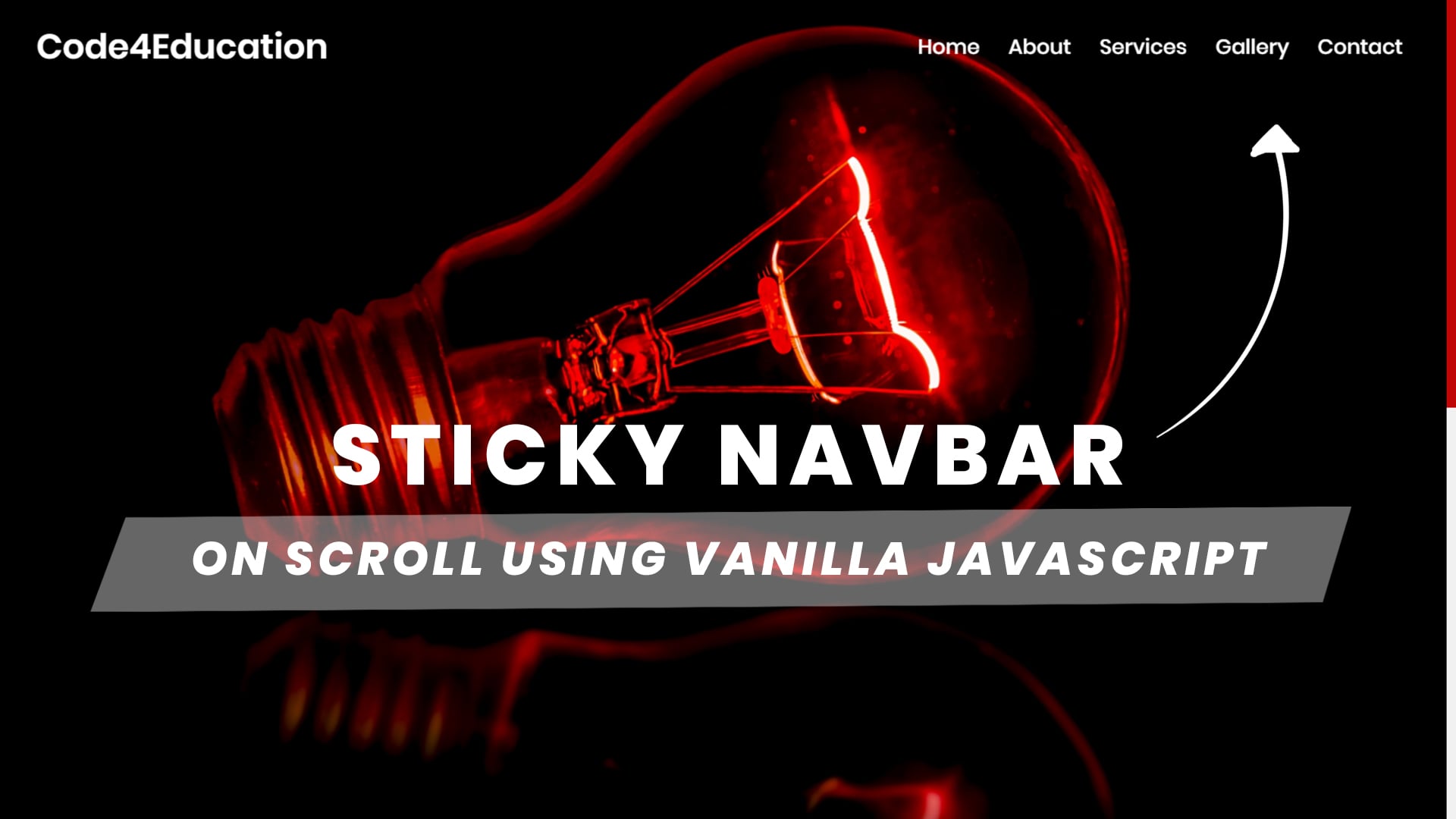 Responsive Sticky Navigation Bar On Scroll Using Vanilla JavaScript.