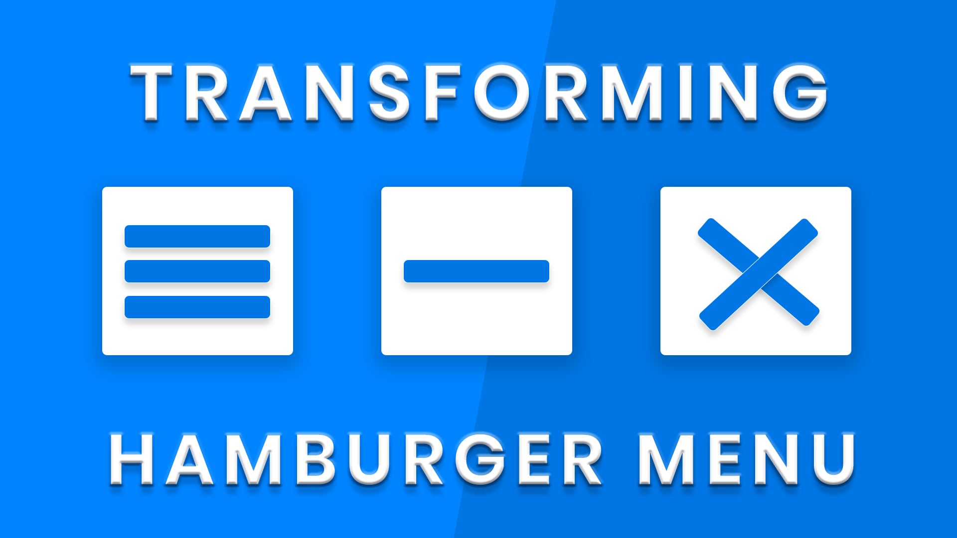 Transforming Hamburger Menu Animated Toggle Icon HTML, CSS & JS.