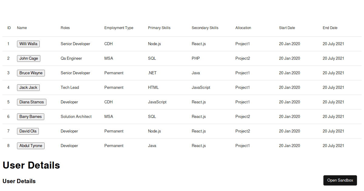 react table onclick row to display data on form unsolved (forked