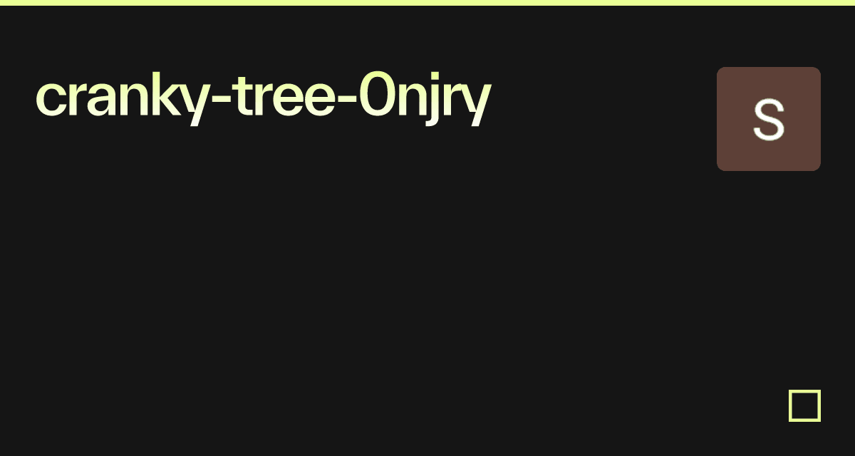crankytree0njry Codesandbox