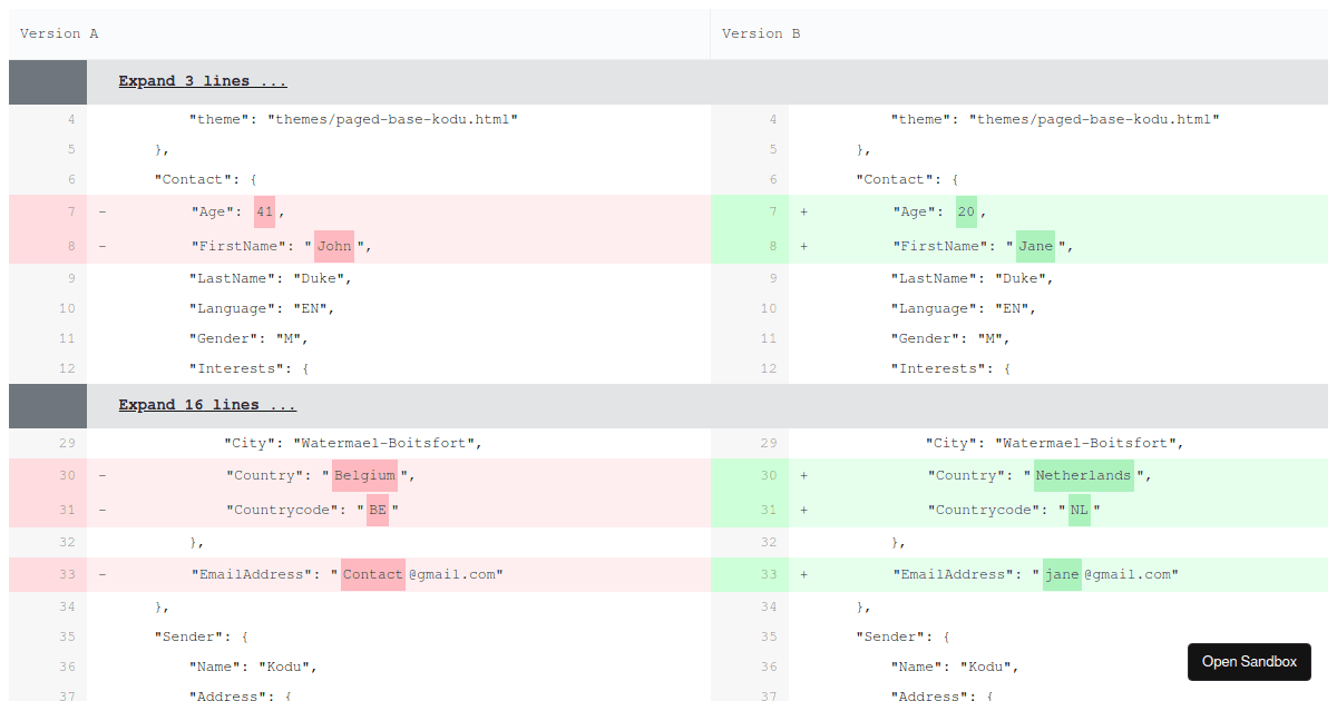reactdiffviewer examples CodeSandbox