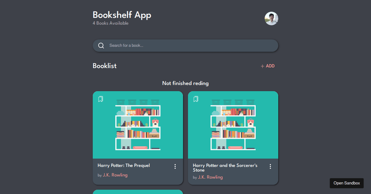 reactsimplebookshelfapp Codesandbox