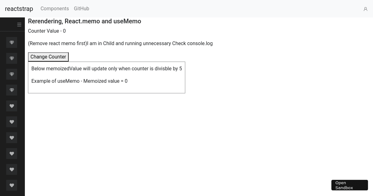 reactprosidebar examples CodeSandbox