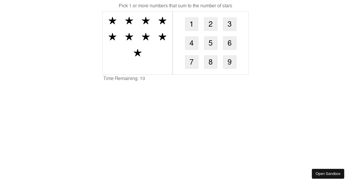 matchingnumbersgame Codesandbox