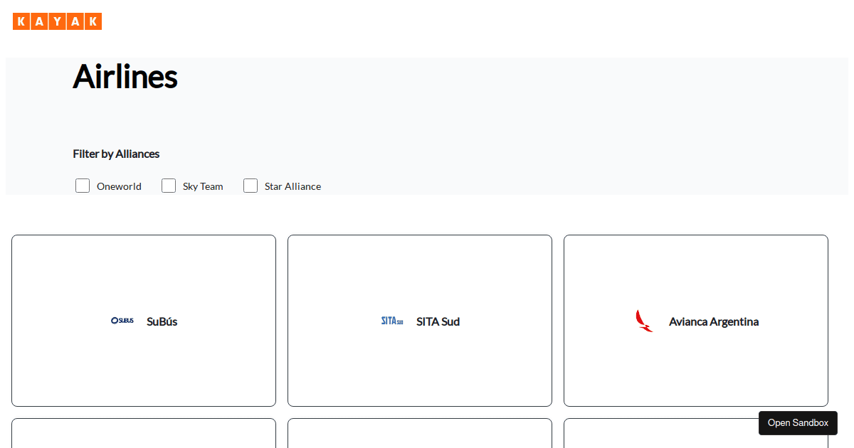 kayakairlines (forked) Codesandbox