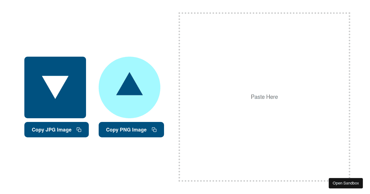 copyimageclipboard examples CodeSandbox