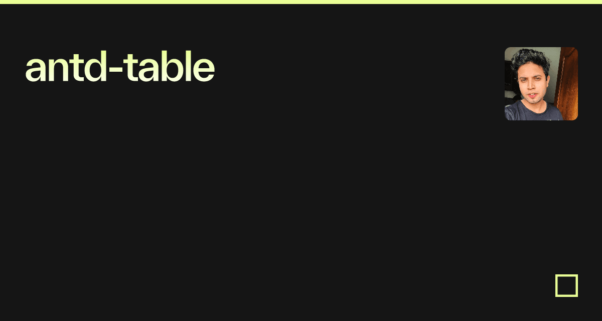 antdtable Codesandbox