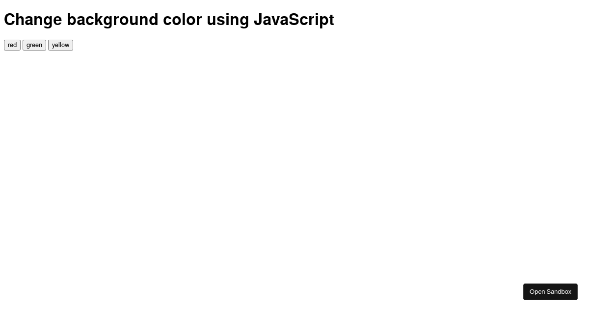 changebackgroundcolor Codesandbox