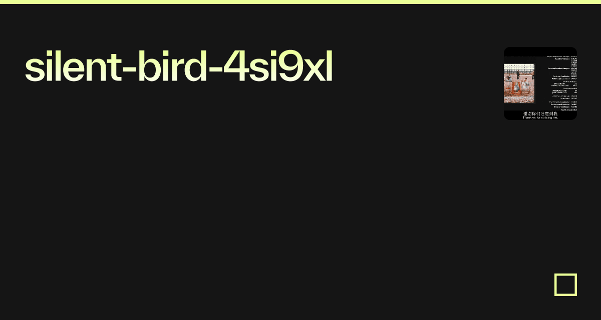 silentbird4si9xl Codesandbox