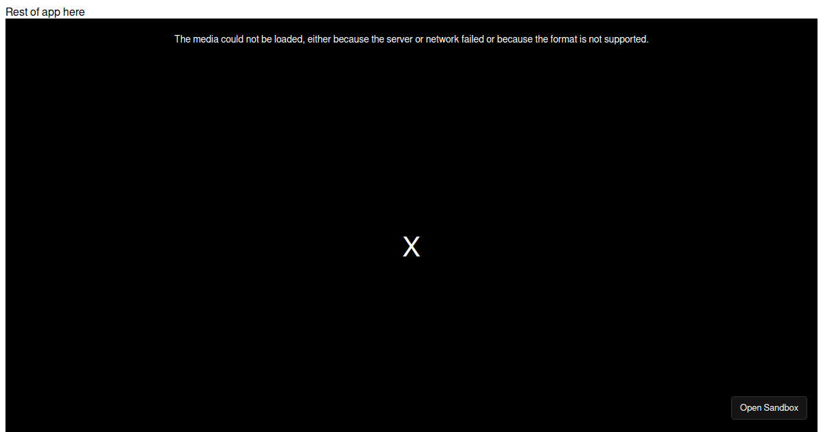 VideoJS React Example Codesandbox