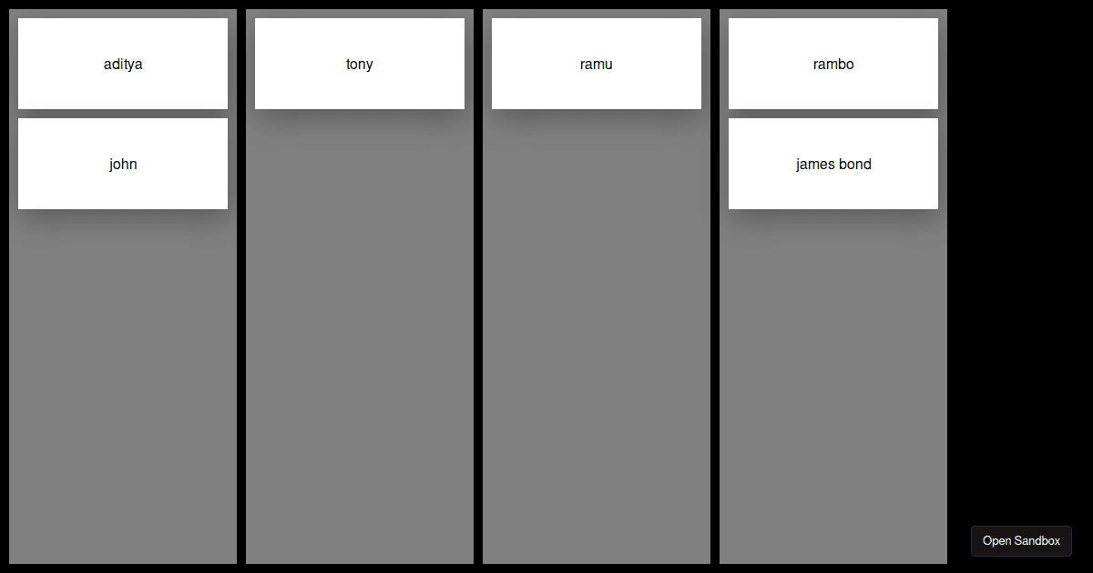 Drag & Drop In Columns Codesandbox