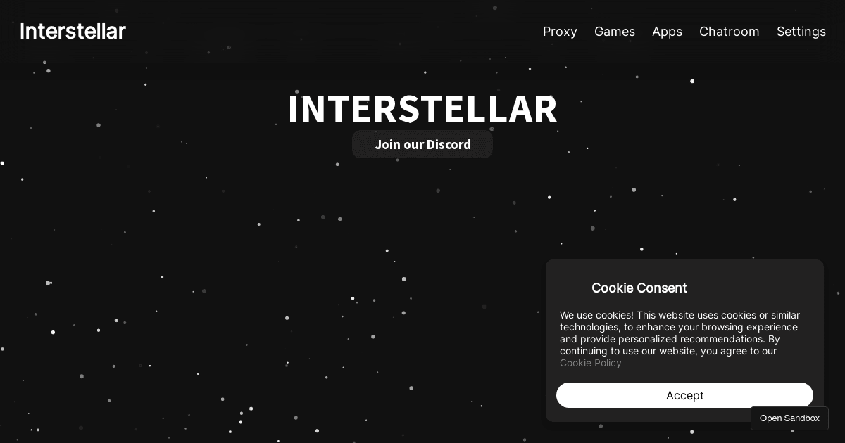 Interstellar Games (forked) Codesandbox