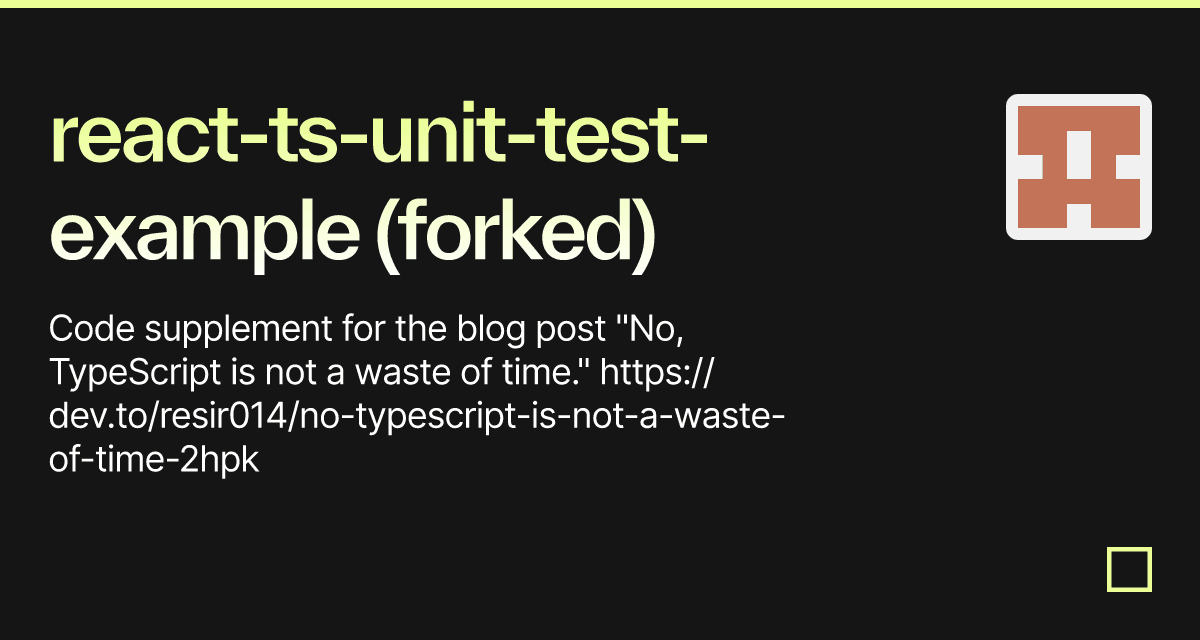 reacttsunittestexample (forked) Codesandbox