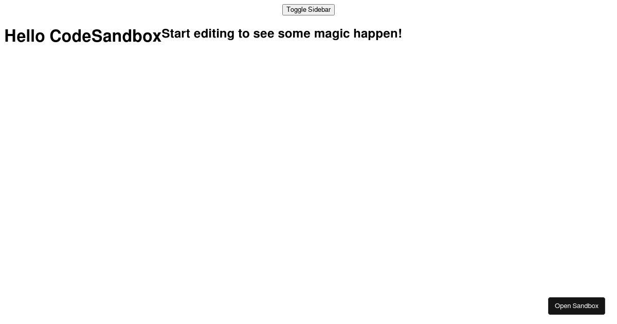 Toggle Sidebar With Styled Components Codesandbox