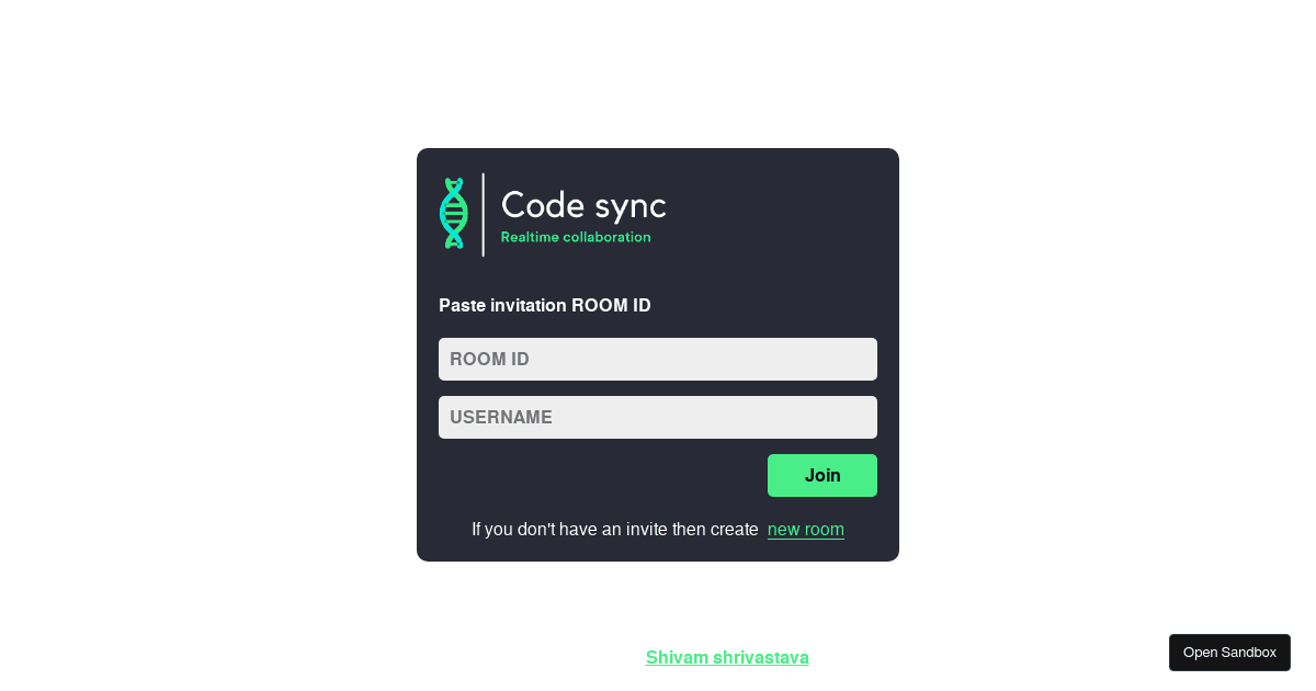 realtimecodeeditor Codesandbox