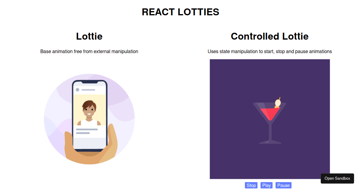 reactlottie examples CodeSandbox