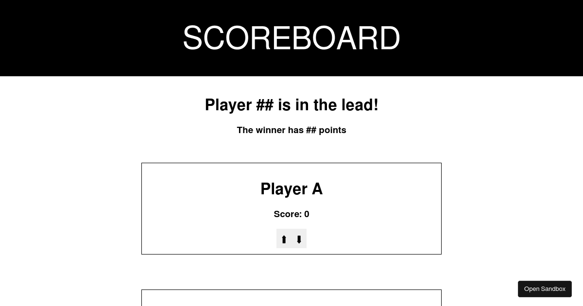 scoreboard Codesandbox