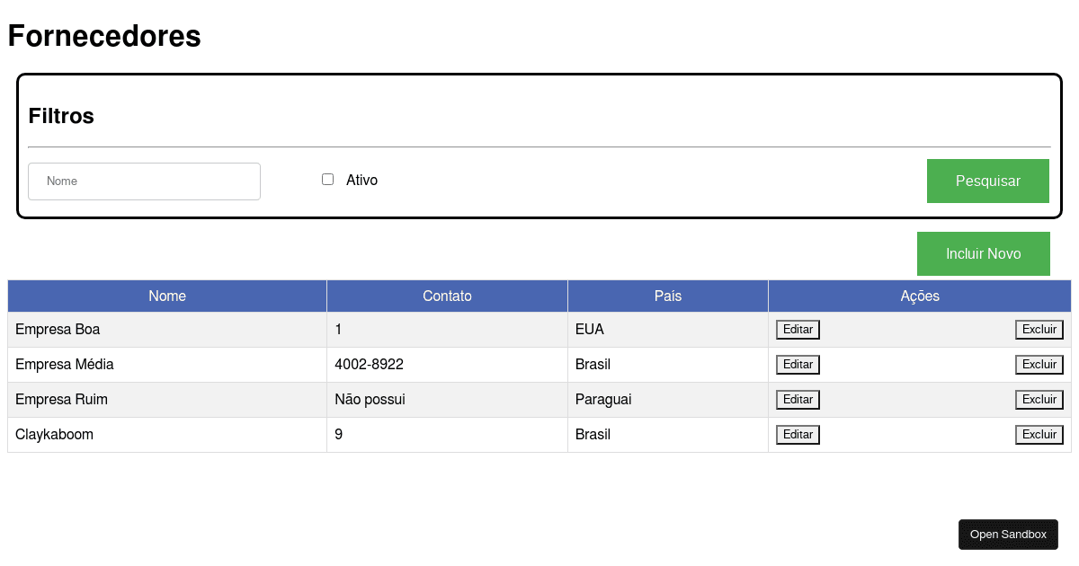 Angular CRUD with mock data Codesandbox