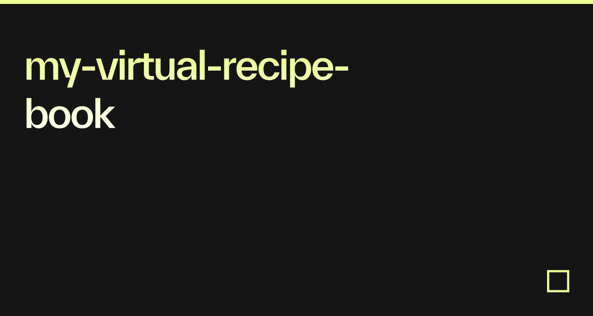 myvirtualrecipebook Codesandbox