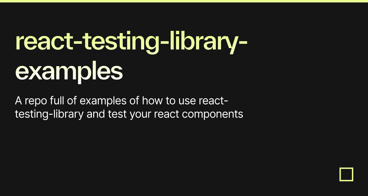 reacttestinglibraryexamples Codesandbox