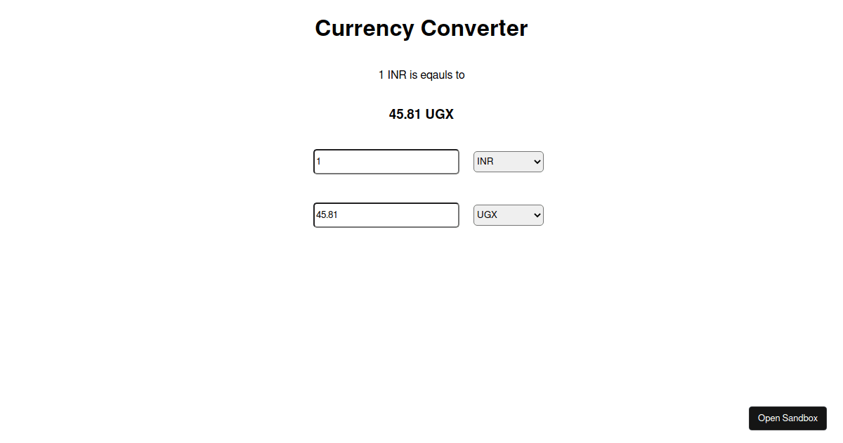 Currency Converter Codesandbox