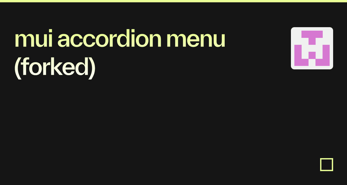 mui accordion menu (forked) Codesandbox