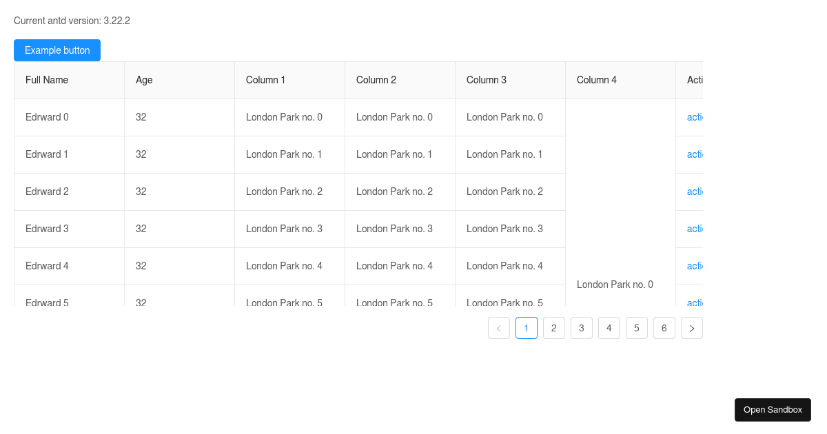 antddatatable Codesandbox