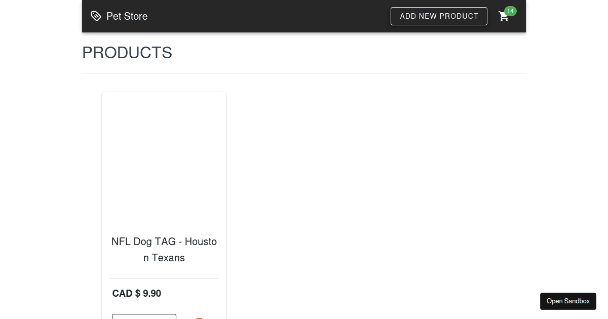 petstore Codesandbox