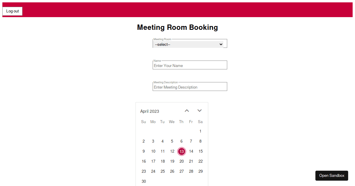reactcalendar examples CodeSandbox