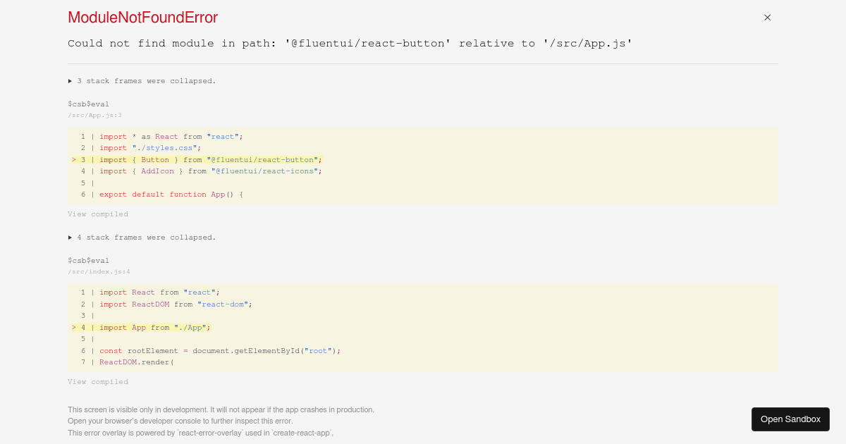 fluentui/reacticons examples CodeSandbox