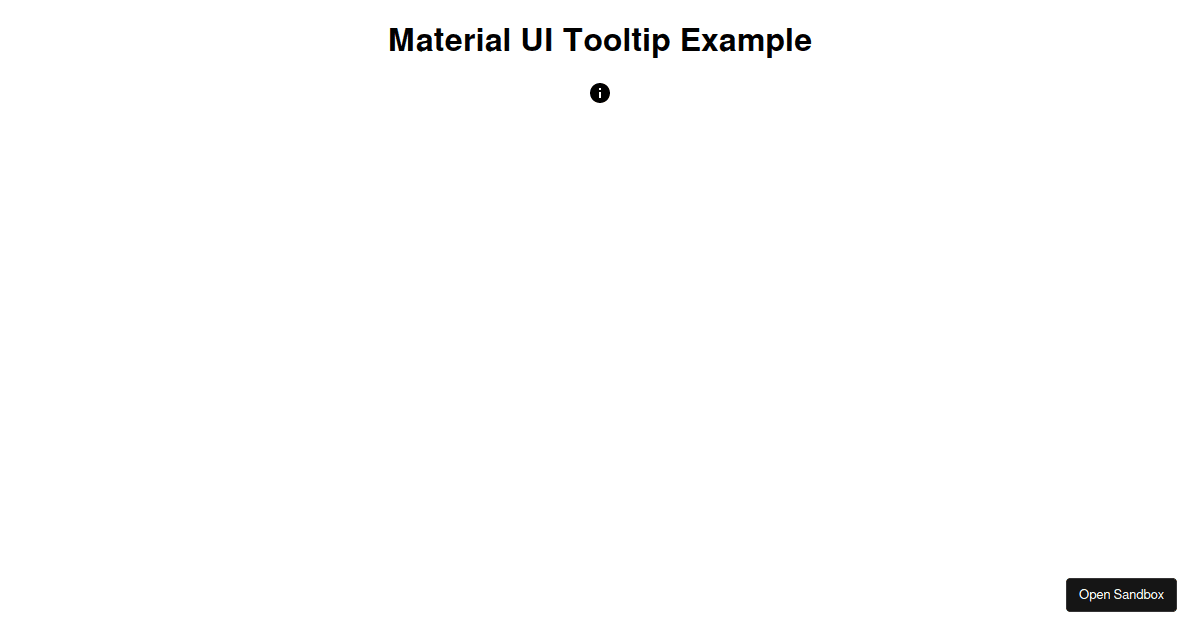 Material UI Tooltip Example Codesandbox
