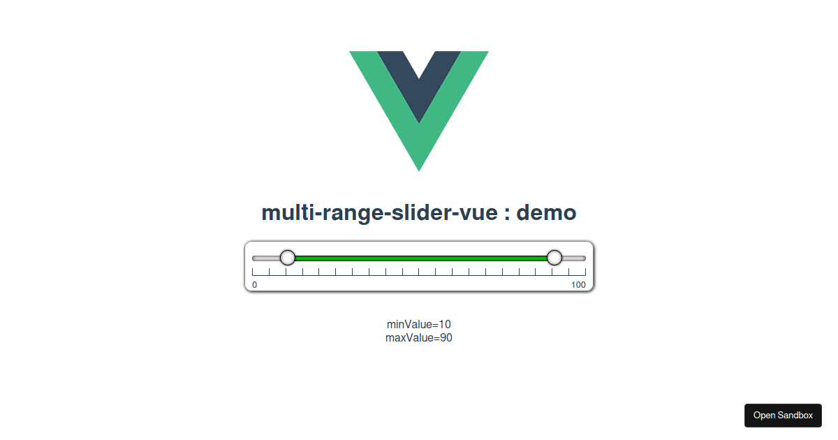 multirangeslidervue examples CodeSandbox