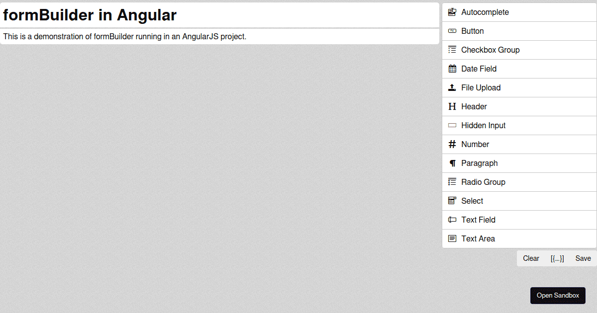 formbuilderangular Codesandbox