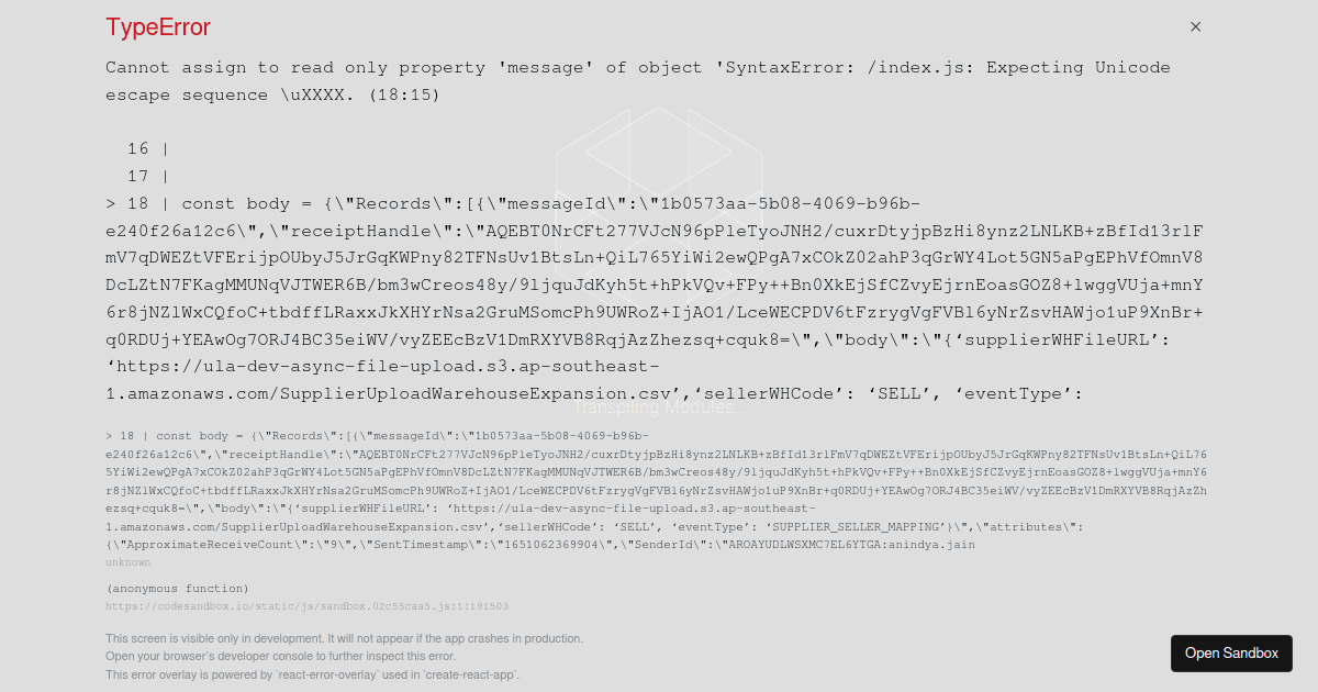 amazons3uri examples CodeSandbox