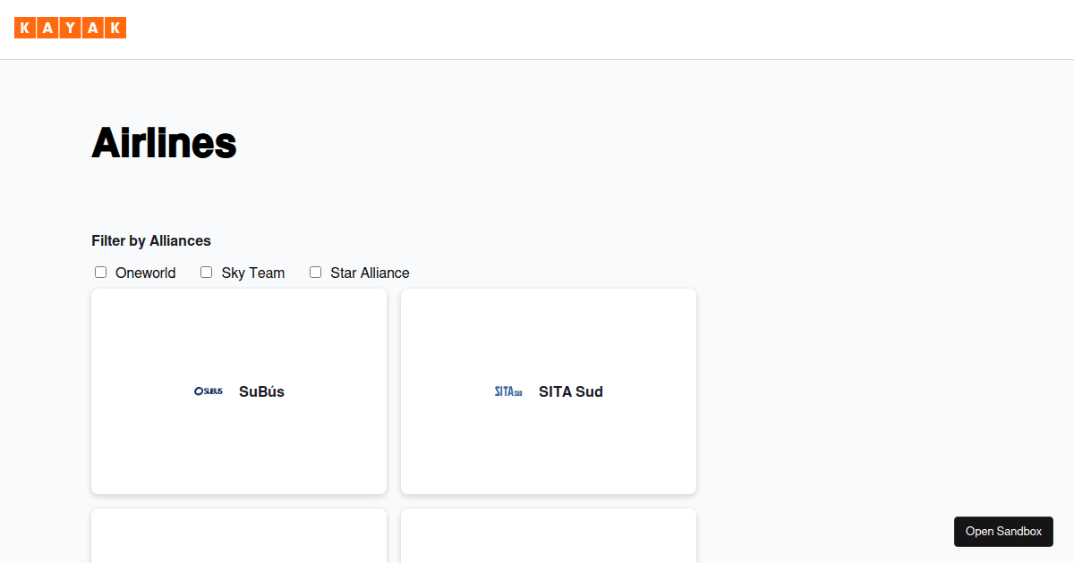 kayakairlines Codesandbox