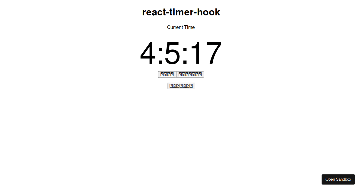 reacttimerhook examples CodeSandbox