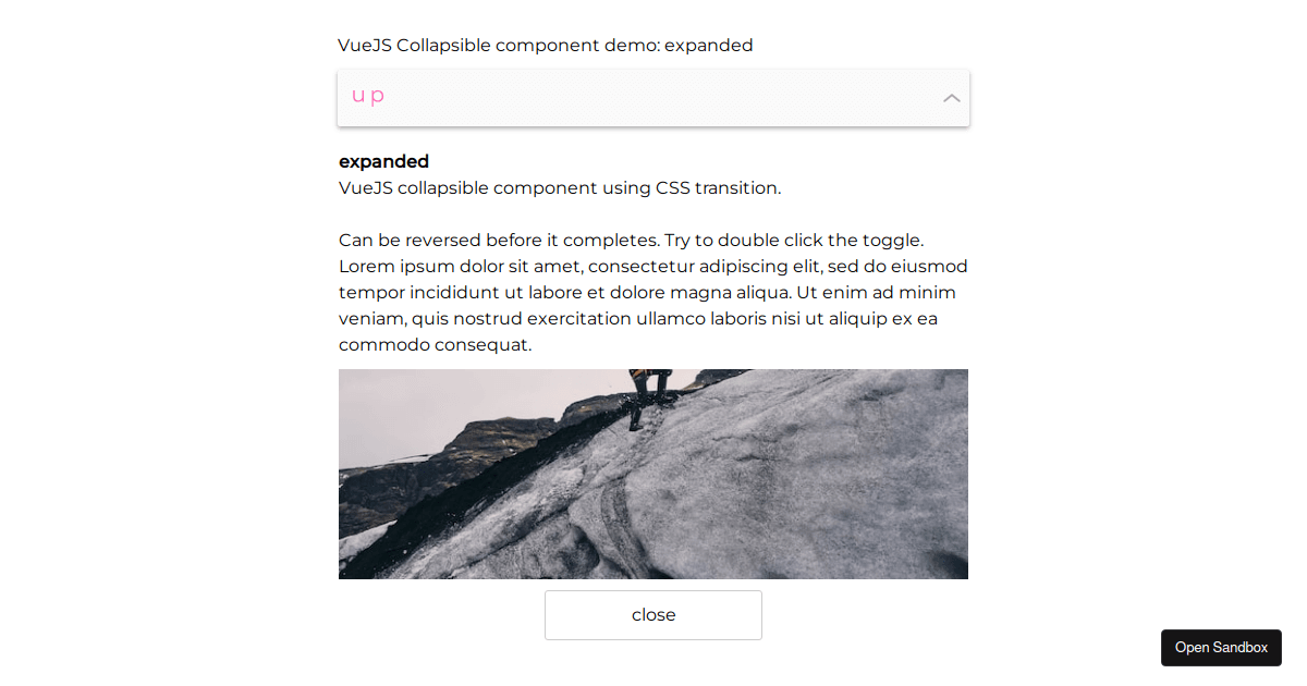 vueheightcollapsible examples CodeSandbox